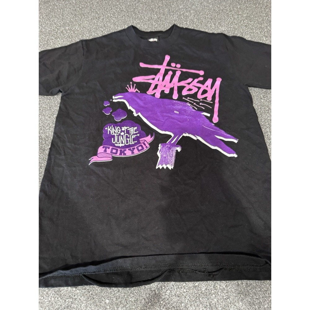 2000 STUSSY Tokyo Chapter Exclusive King Of The Jungle Crow Rare shirt Small A32